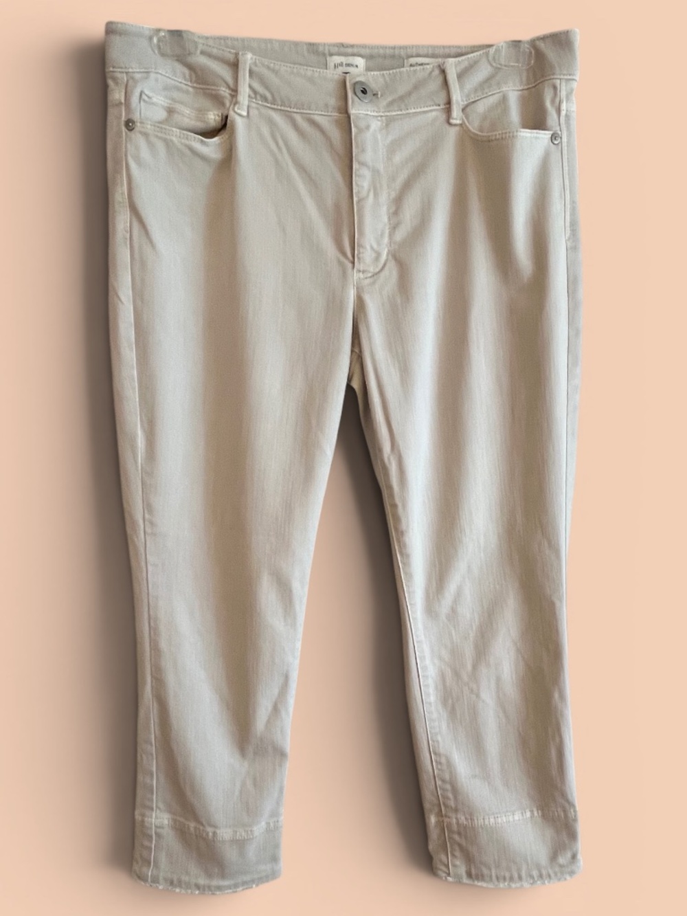 J. Jill Authentic Fit Cropped Cream Denim Pants Size 12